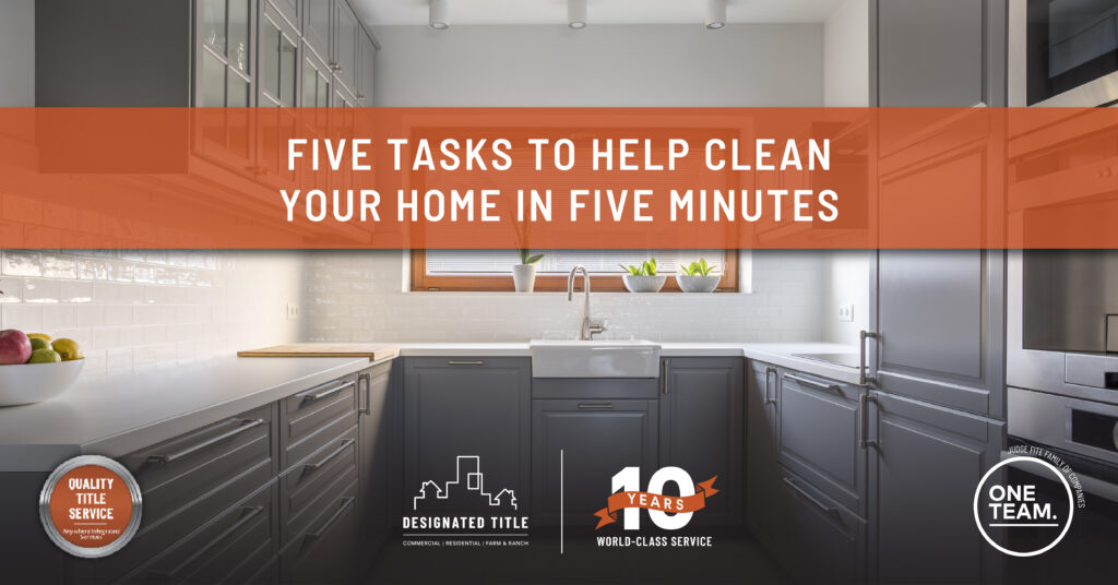 Five Tasks To Help Clean Your Home in Five Minutes