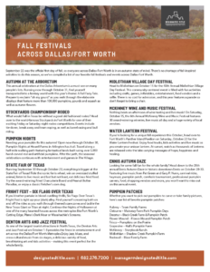Fall Festivals Across Dallas/Fort Worth