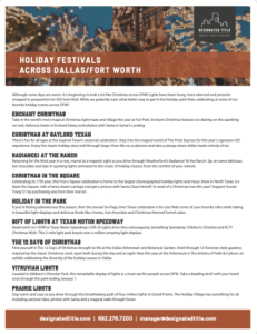 Holiday Festivals Across Dallas/Fort Worth