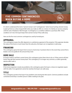 Five Common Contingencies When Buying a Home