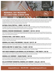 Memorial Day Weekend Celebrations Across DFW
