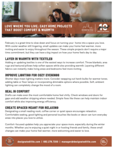 Love Where You Live: Easy Home Projects That Boost Comfort & Warmth